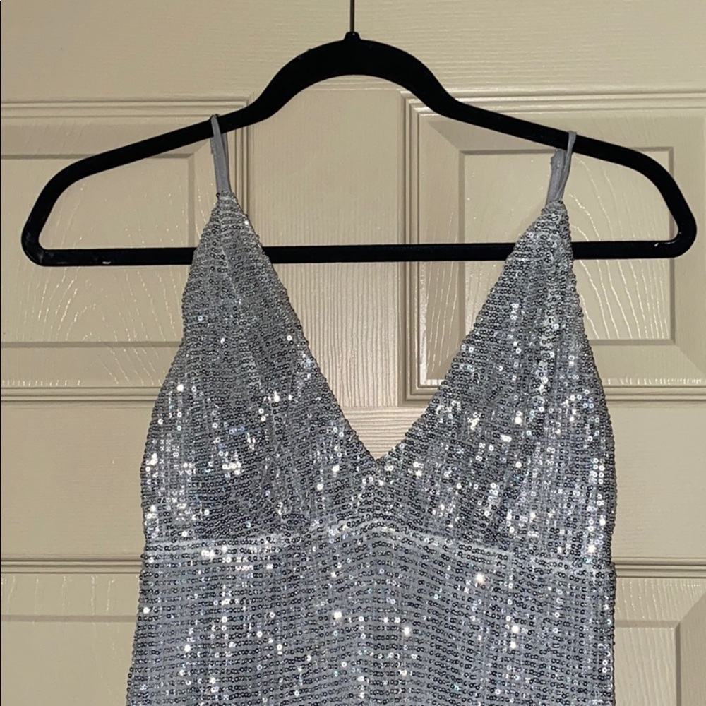 Body con silver bedazzled dress